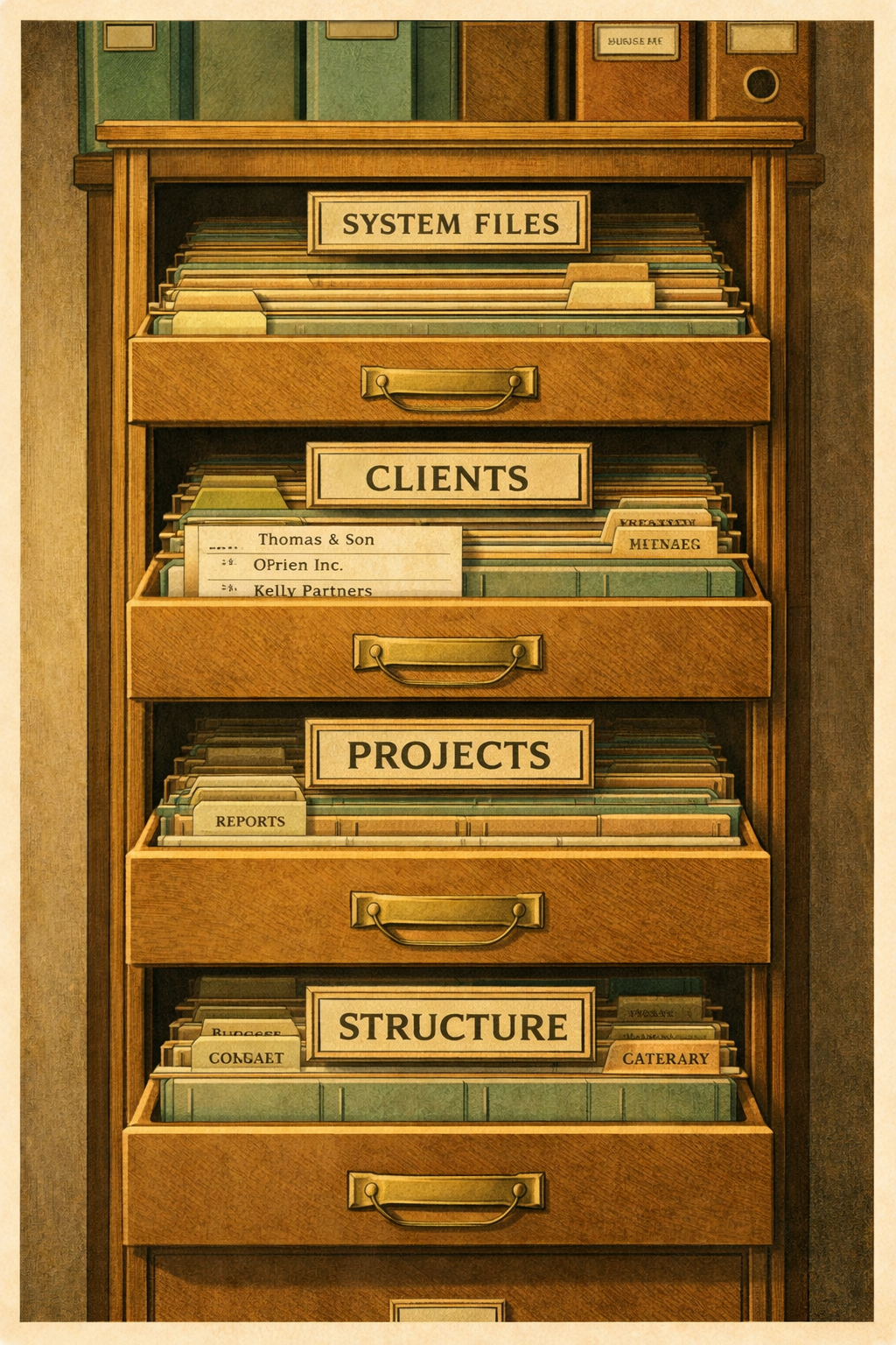 Filing system illustration