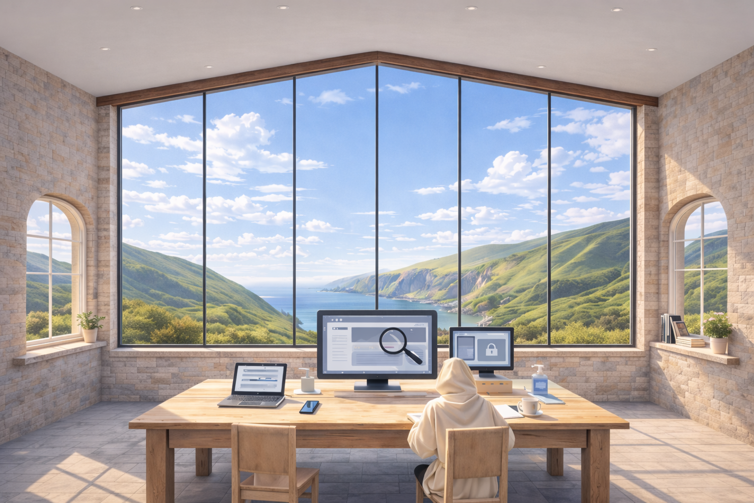 A practical workspace with laptop and planning notes